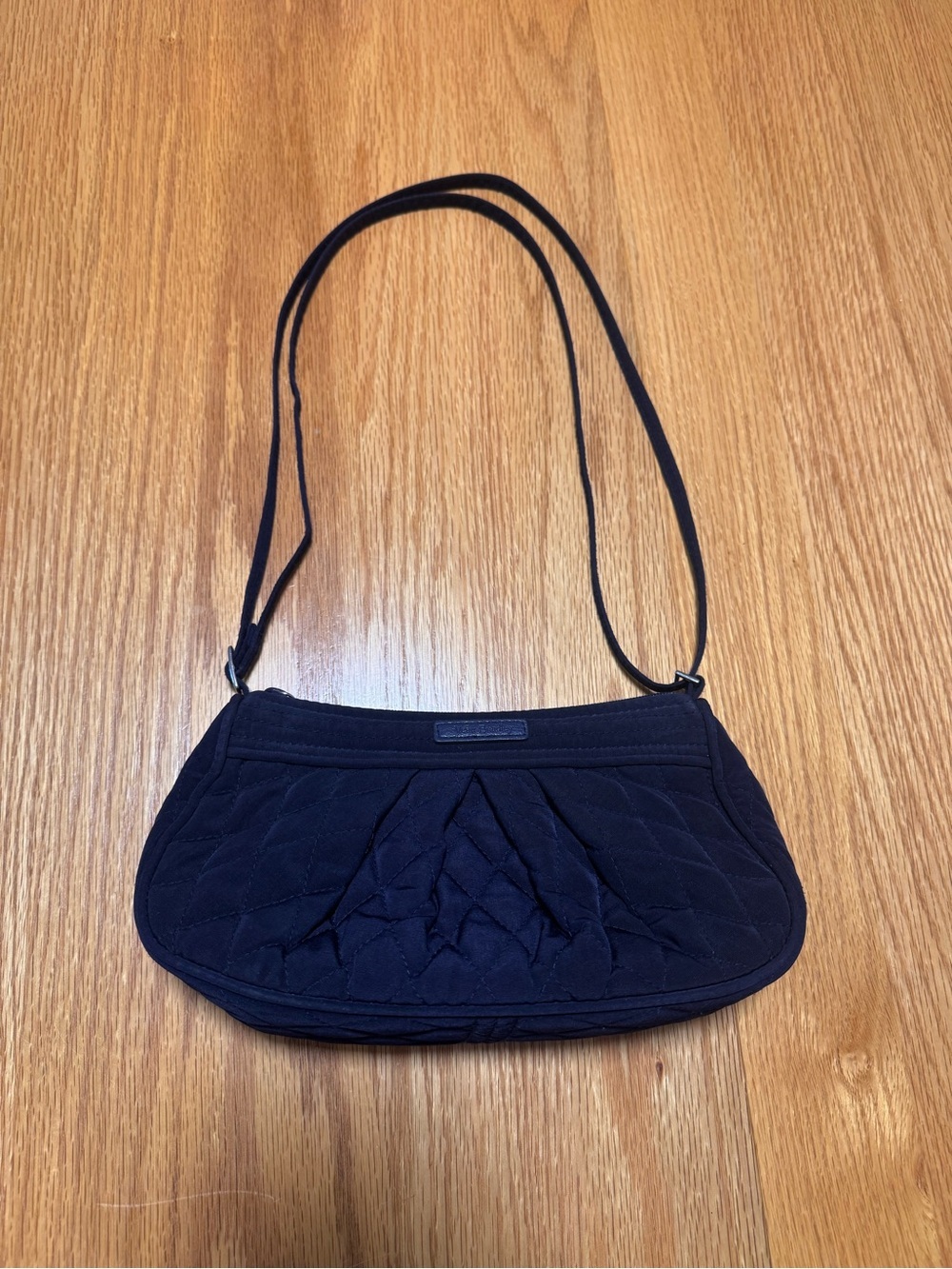 Vera Bradley Navy Quilted Pleat Shoulder Bag